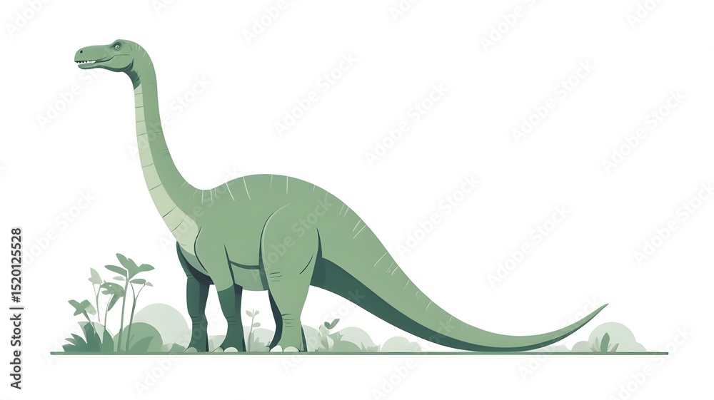 Fototapeta premium picture of a long-necked herbivorous dinosaur