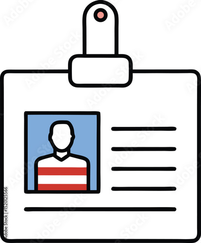 office id badge vector art on transparent background