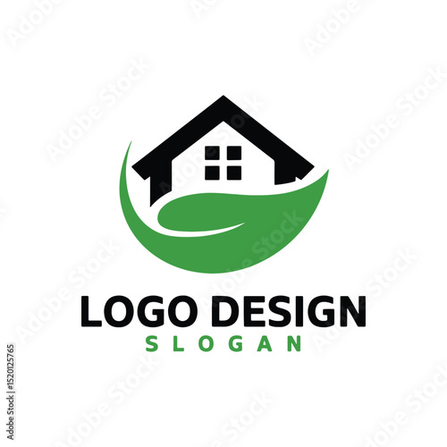 Real Estate Logo Design Vector, Home Silhouette Design, House Logo Design