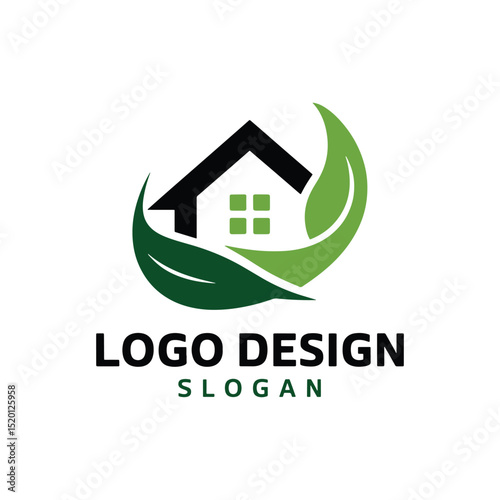 Real Estate Logo Design Vector, Home Silhouette Design, House Logo Design