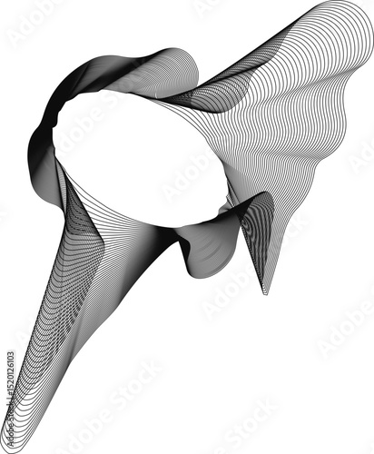 Rough circular figure with jagged grunge-style rays radiating from a centered hollow circle.
