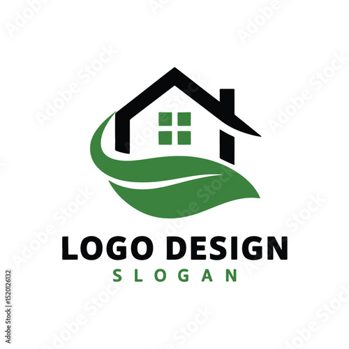 Real Estate Logo Design Vector, Home Silhouette Design, House Logo Design