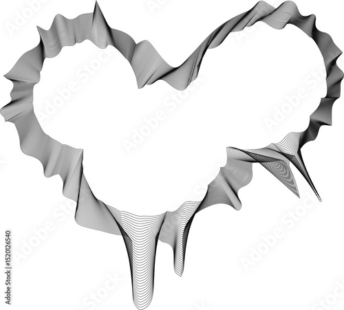 Central circle surrounded by heart-like extensions with flowing, liquid-style curves and fluid outlines.