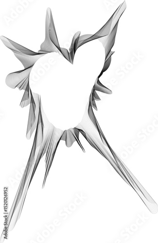 Form with streak-style radial lines fanning outward from the center in layered linear arrangement.