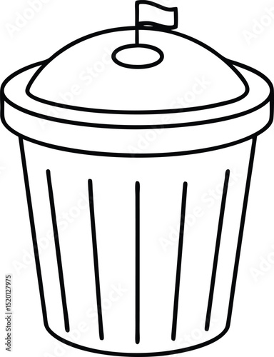 trash can lid vector art on transparent background