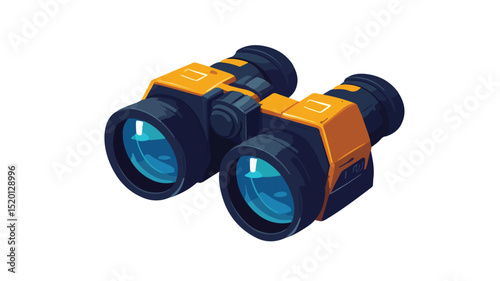 Professional Binoculars Vector Art Illustration for Visual Exploration and Observation