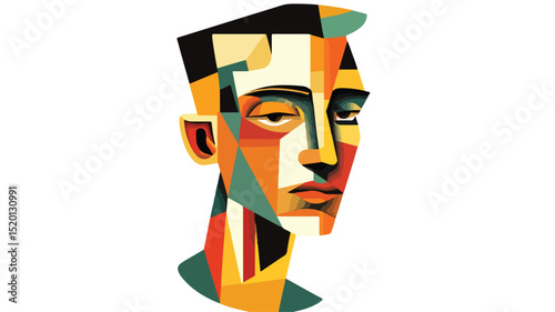 Cubist Head Vector Art Illustration for Creative Projects