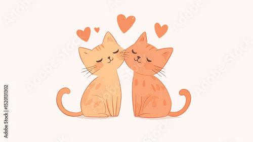 Adorable Cat Couple in Love: Animal Love Connection Captured Beautifully