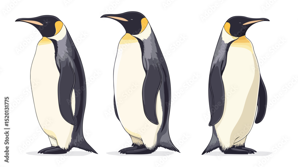 Fototapeta premium Emperor Penguin Vector Illustration on Isolated Background for Wildlife Designs