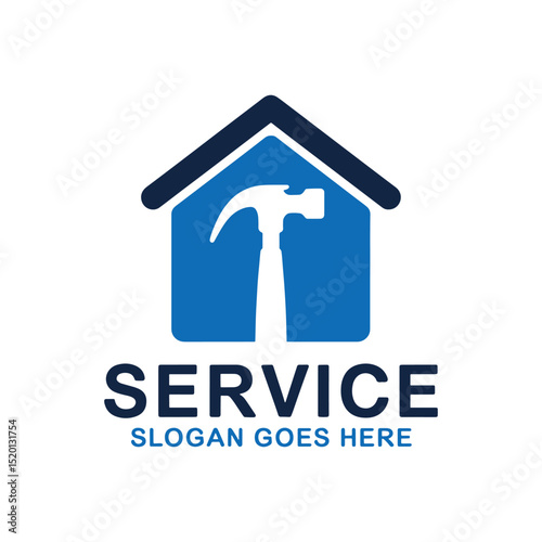 Home Repair Logo Design Vector, Real Estate Repair Logo Design,