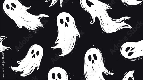 Elegant Ghost Pattern Background Vector Illustration