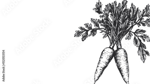 Hand Drawn Carrot Silhouette Vector Illustration