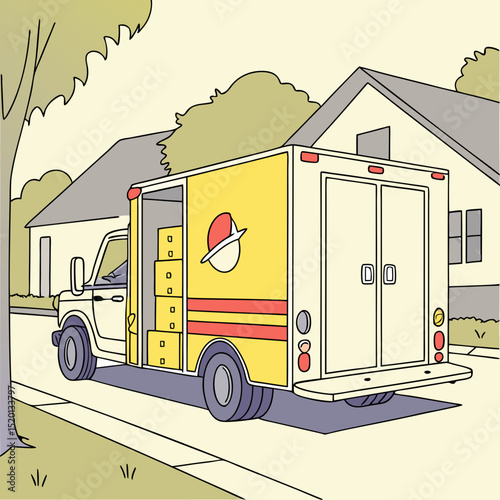 truck in the city