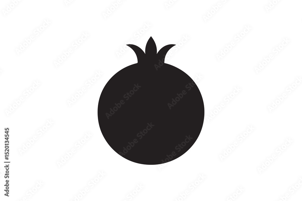 Fototapeta premium A pomegranate silhouette with a simple, understated design set against a white background 