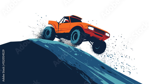 Dynamic Hill Climb Vector Art Illustration for Design Projects
