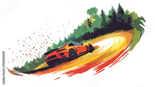 Dynamic Hill Climb Vector Art Illustration for Design Projects
