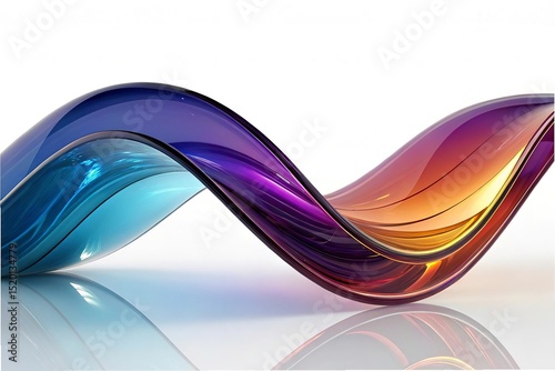abstract 3d illustration of colorful wavy shape on Abstract colorful wave on a black background. 3d rendering, 3d illustration.