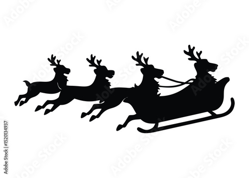santa claus sleigh silhouette