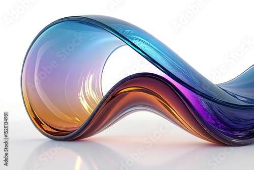 abstract 3d illustration of colorful wavy shape on Abstract colorful wave on a black background. 3d rendering, 3d illustration.