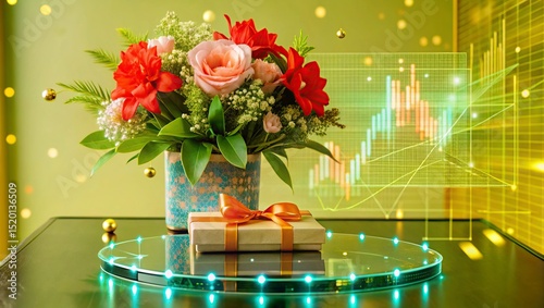 bouquet of tulips and candles