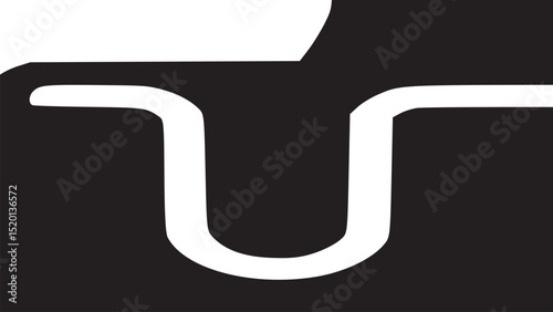 Illuminated keyboard with white outline against a dark background under a spotlight effect above it