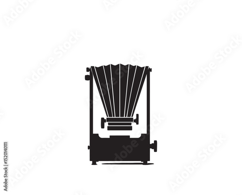 A  Darkroom Enlarger  silhouette with a simple, understated design set against a white background  