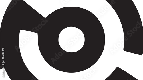 Isolated black and white illustration of a double bladed axe with a wooden handle on a white backdrop