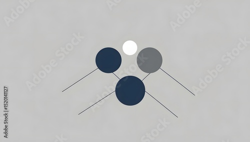 Modern Abstract Network: Minimalist Geometric Circles & Lines for Connection, Data & Business Concepts
