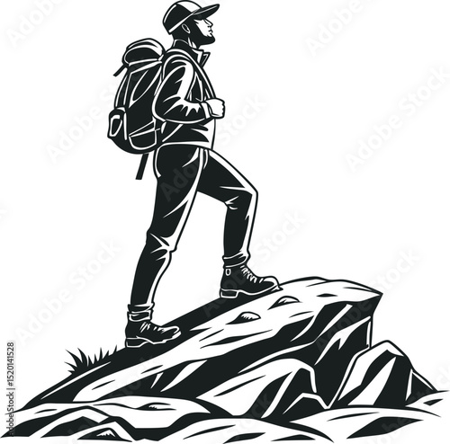 hiking people silhouette camping tracking collection