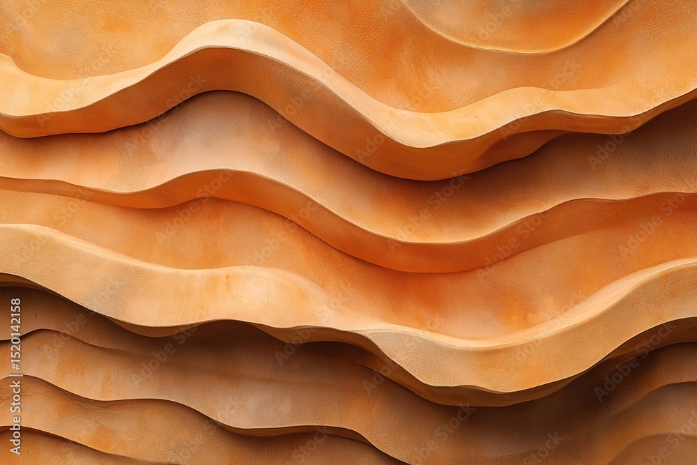 Obraz premium Modern Orange Wave Patterns. A Geometric, Fluid Art Background with Textured Layers and Bold Curves