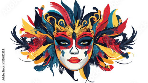 Colorful Carnival Frevo Vector Art Illustration for Festive Designs