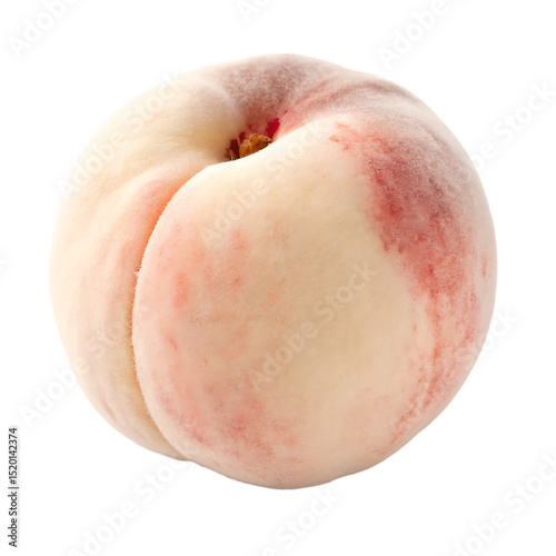 A white peach isolated on a transparent background
