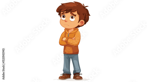 Stubborn Boy Vector Art Illustration: Creative Character Design for Graphic Projects