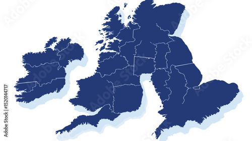 Detailed United Kingdom Map Vector Art Illustration for Geographical Education