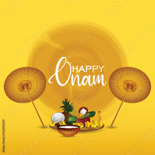 Vector illustration of happy onam festival
