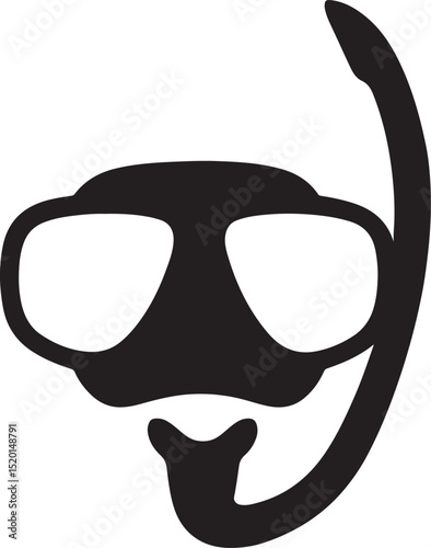 scuba diving mask silhouette design vector art illustration