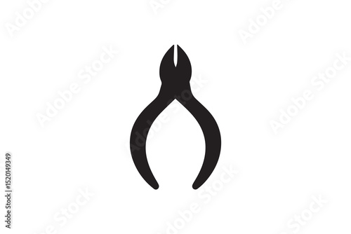 A Steel nipper t silhouette with a simple, understated design set against a white background
