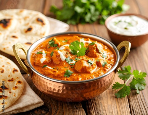 Butter Chicken Curry with Naan – Studio Food Product Photography