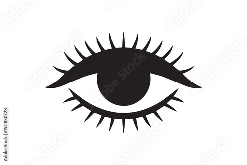 A Closed eye silhouette with a simple, understated design set against a white background 
