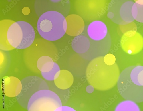 Abstract bokeh circles on a light green background