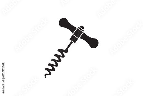 A Corkscrew  silhouette with a simple, understated design set against a white background