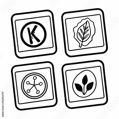 Diet planner icons for keto, vegan, low-carb food tracking