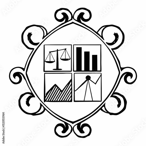 Elegant accounting firm logo set with gold accents and bar chart icons