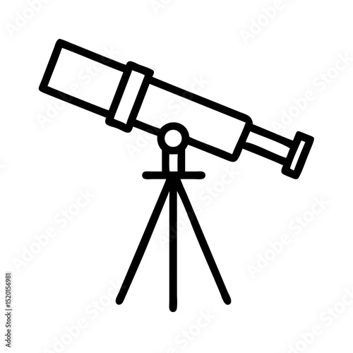 Telescope exploration tool outline icon, isolated on white background