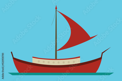 sailing ship on a white background