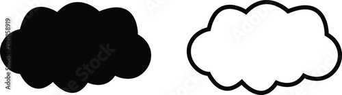 Clouds large and small icon set. Blue sky clouds vector collection isolated on transparent light blue background. Cartoon weather illustration. Fluffy nature environment symbol for web and app.