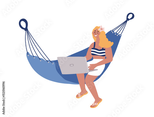 Freelancer, work, relaxation. Vector illustration