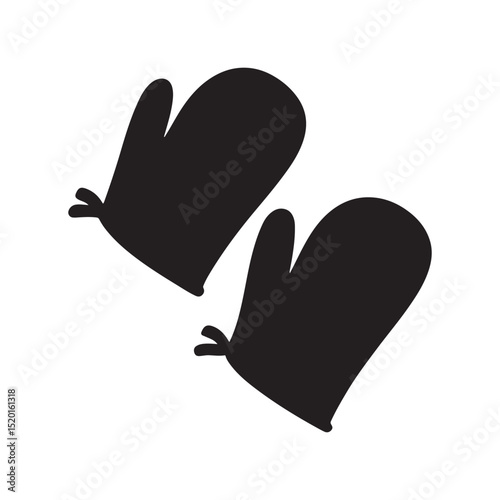 Oven mitts icon isolated on white background.
