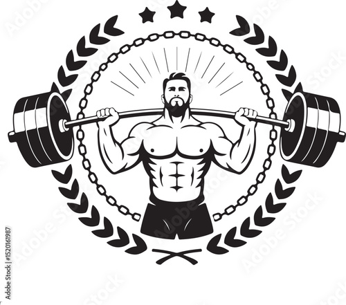 Strong Woman Weightlifting Fitness, Strength Training, and Bodybuilding Illustration