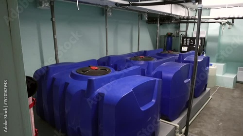 Large tanks with filtered water